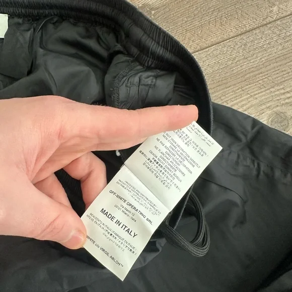 Off-White Black Joggers with Yellow Logo